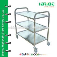 stainless steel restaurant service cart